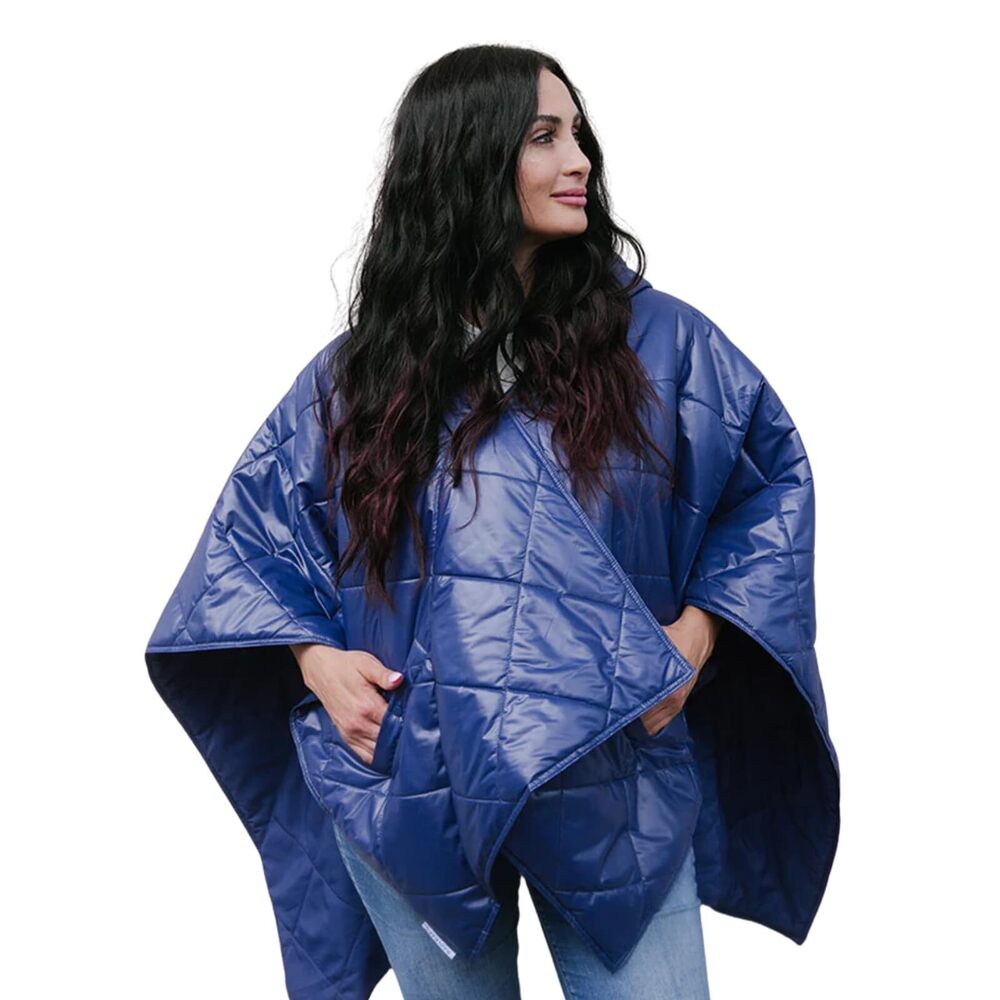 9468 Pufferrap | Women’s Rain Puff Pashmina Poncho Wrap Shawl Quilted